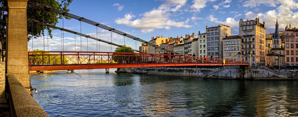 Lyon (France) Passerelle Saint-Vincent sur la Saône