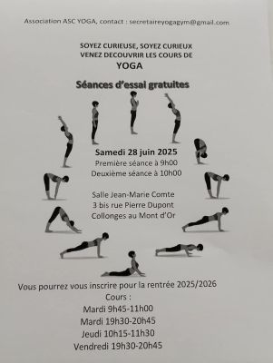 affiche cours gratuit de yoga