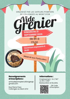 Affiche vide grenier des sapeurs pompiers de Collonges