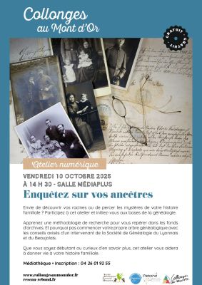 affiche atelier enquêtez sur vos ancêtres
