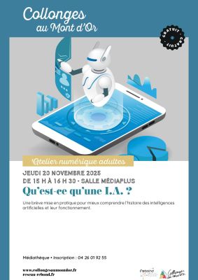 affiche atelier numérique qu'est-ce qu'une IA ?