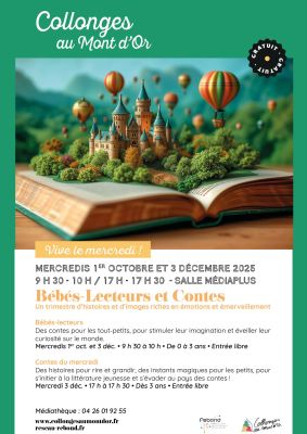 Affiche bébés lecteurs et contes du mercredi