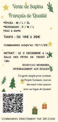 affiche vente de sapins sou des écoles