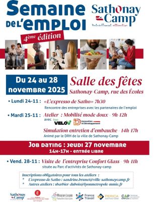 affiche semaine de l'emploi Sathonay Camp