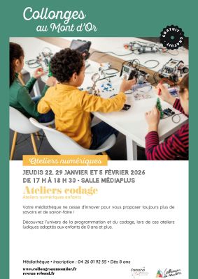 affiche ateliers codage et programmation