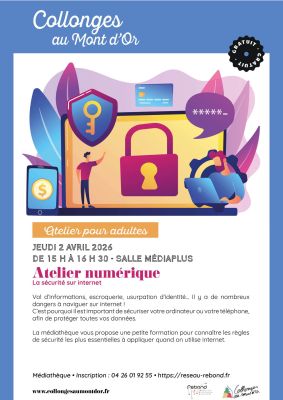 affiche atelier numérique sécurité sur internet avril 2026