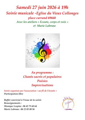 affiche soirée musicale Au fil de l'écoute