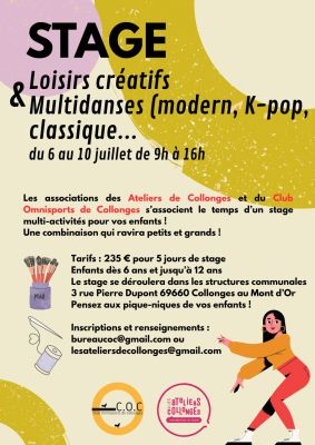 affiche stage multi-activités COC et Ateliers de Collonges