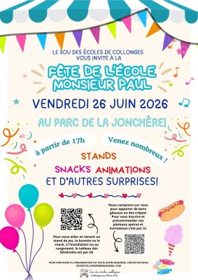 affiche fête de l'école Monsieur Paul